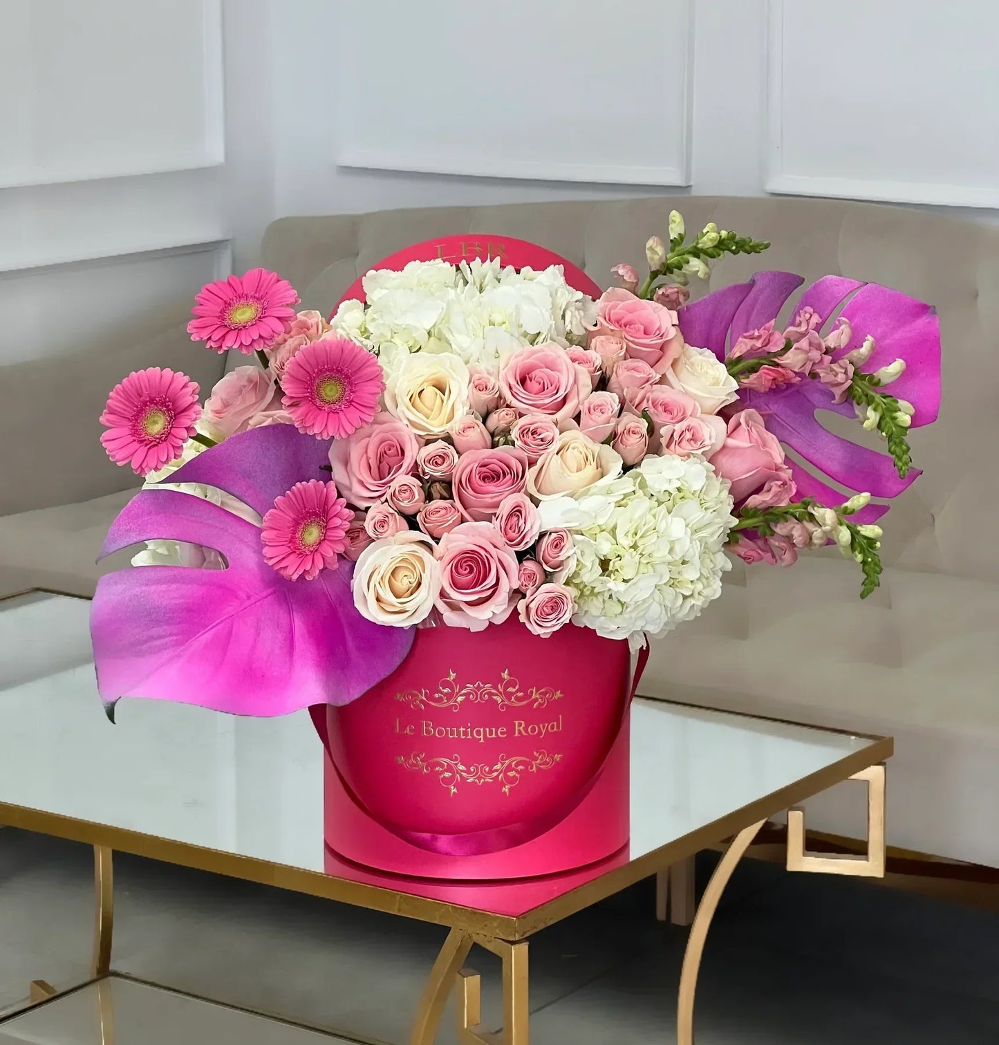 Le Boutique Royal Barbie-inspired luxury flower arrangement