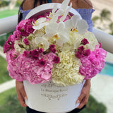 Pink And White Hydrangeas and Orchids – Luxury Flower Arrangement Miami | Le Boutique Royal