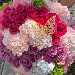 
                    
                      Coloridas hortensias y rosas
                    
                  