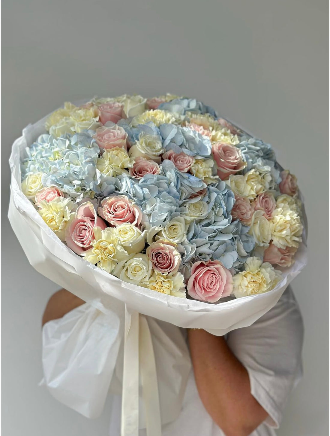 Pink and blue luxury flowers