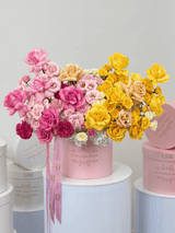 Premium yellow and pink roses by Le Boutique Royal