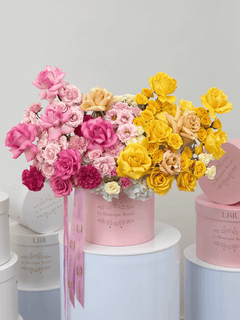 
                    
                      Premium yellow and pink roses by Le Boutique Royal
                    
                  