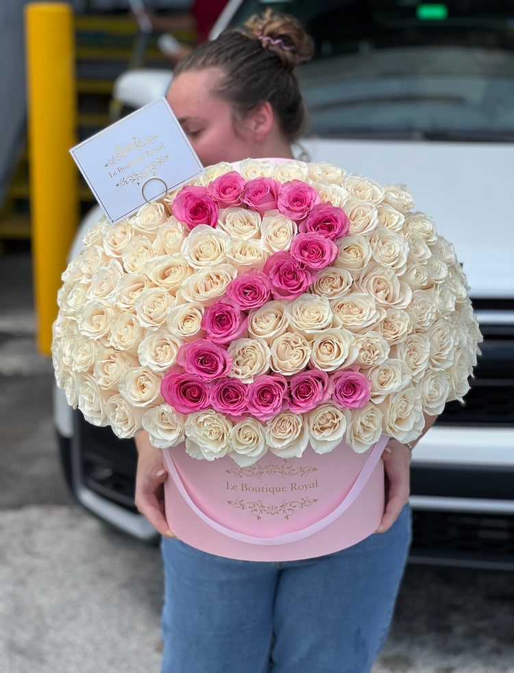number 2 made with roses