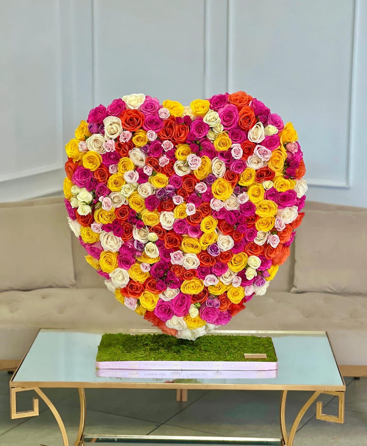 heart shape roses