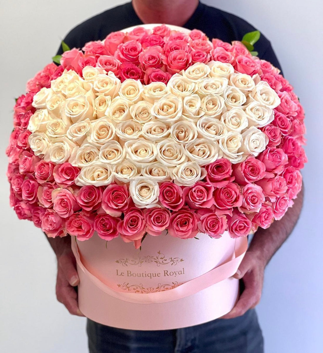 Pink Heart Roses in Signature Box – Luxury Flower Arrangement | Le Boutique Royal