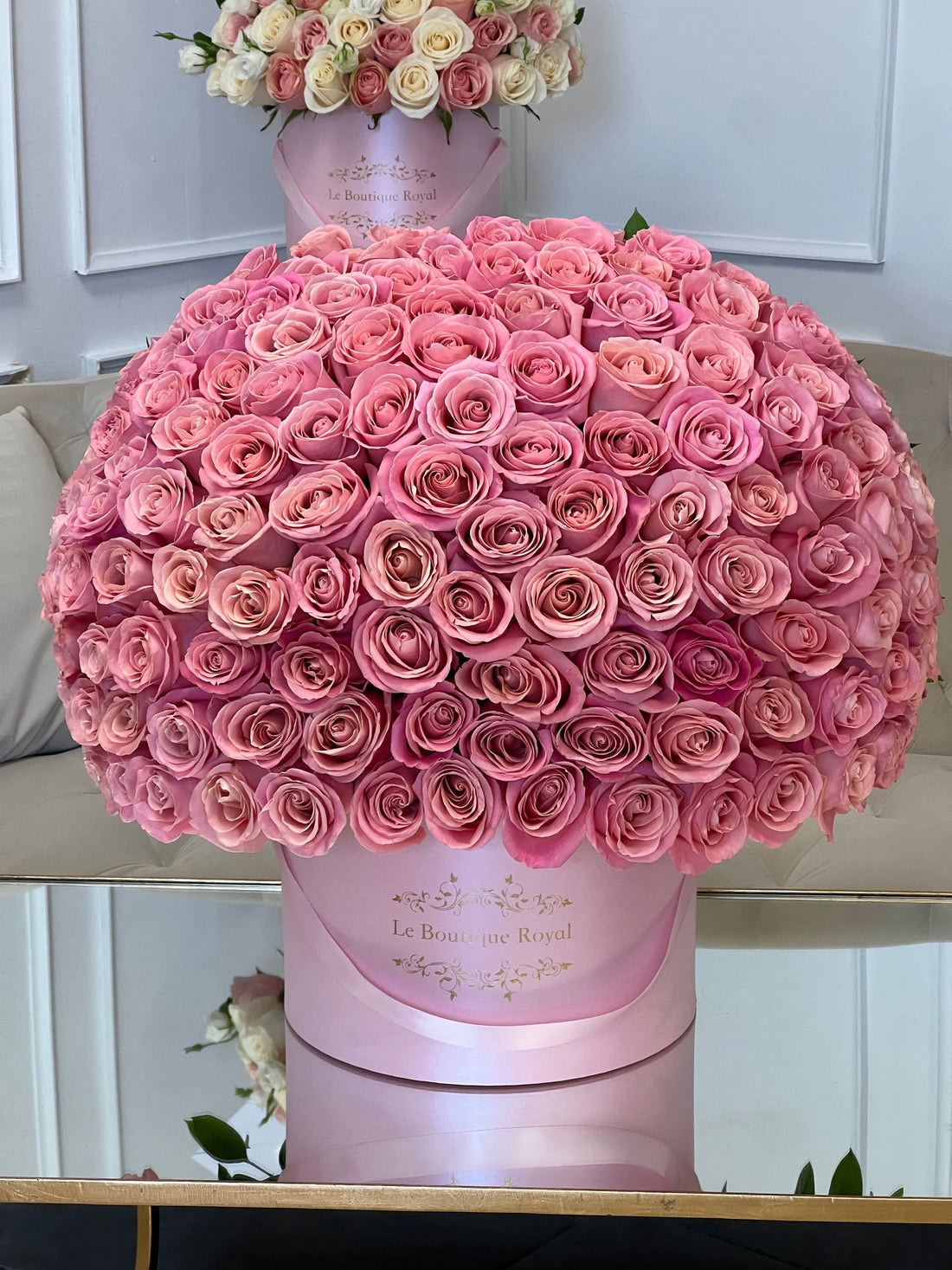 100 pink rose arrangement