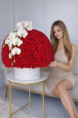 Signature Red Roses with Orchid