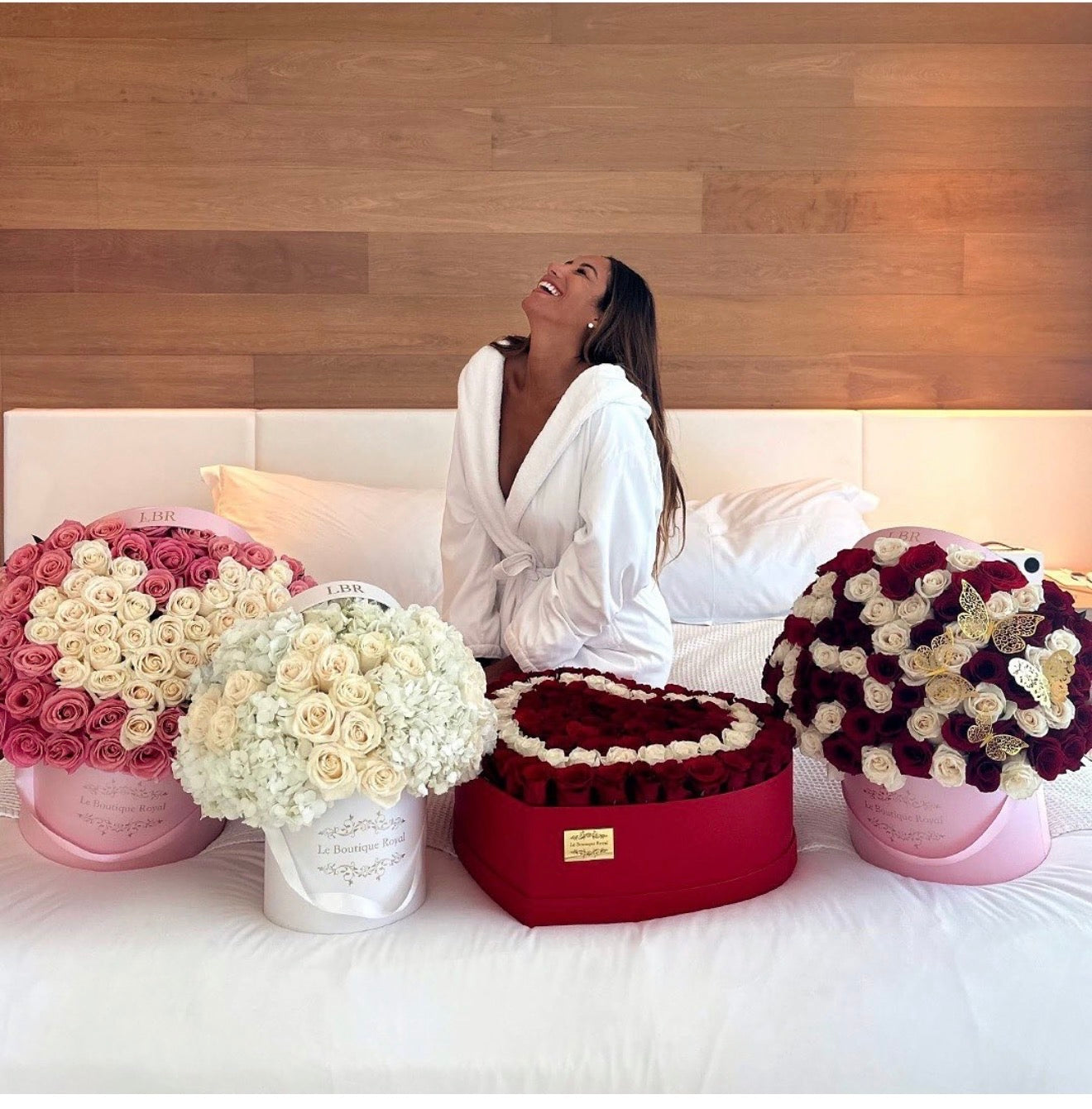 Le Boutique Royal customer gallery with luxury rose arrangements