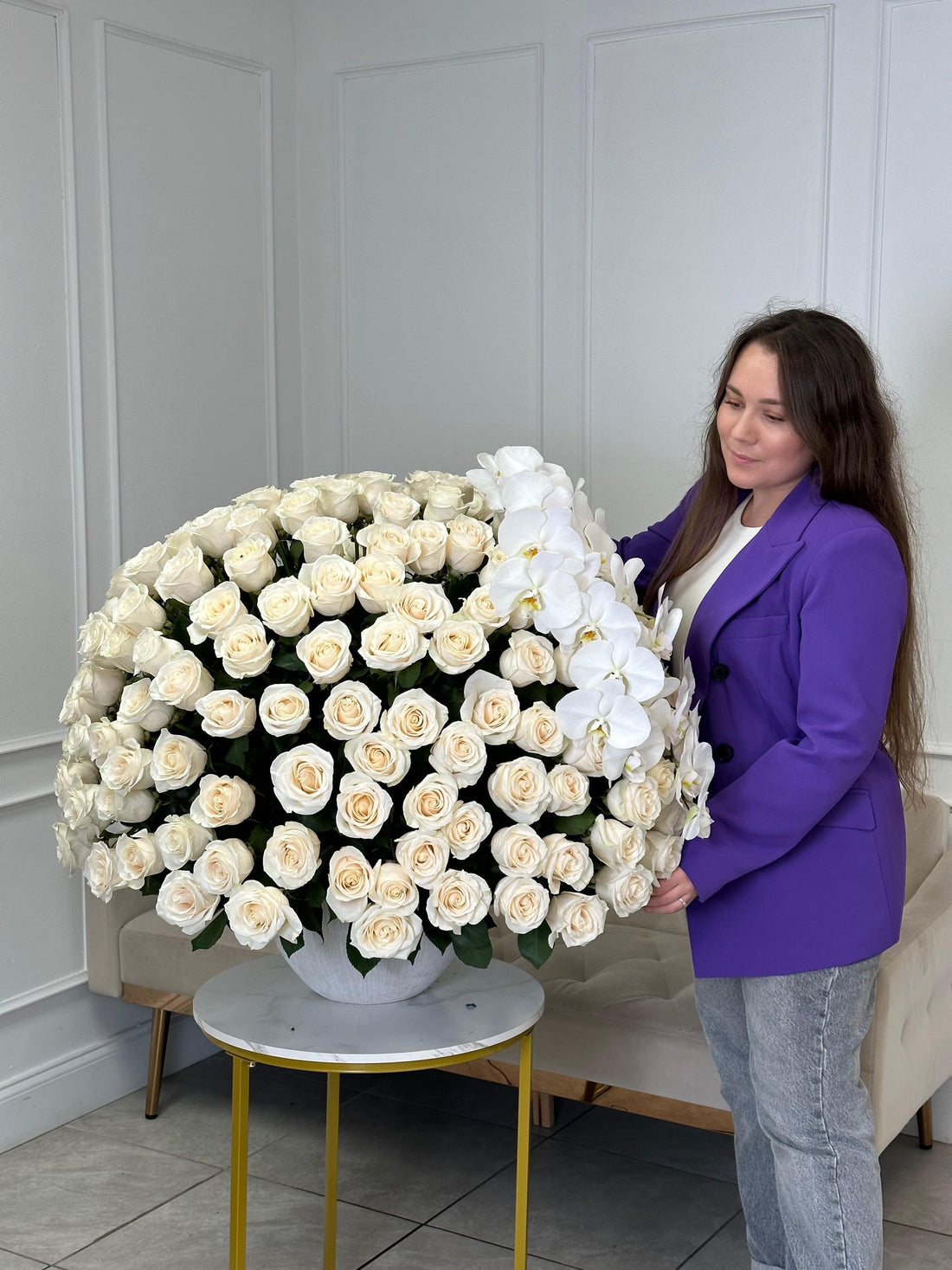300 rosas blancas