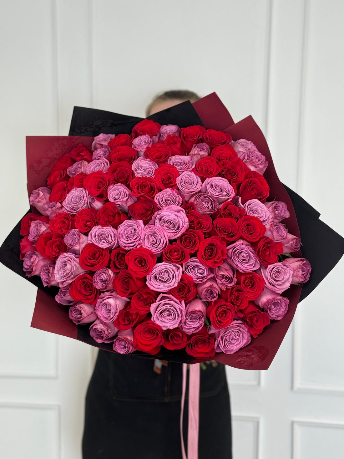 red and purple roses