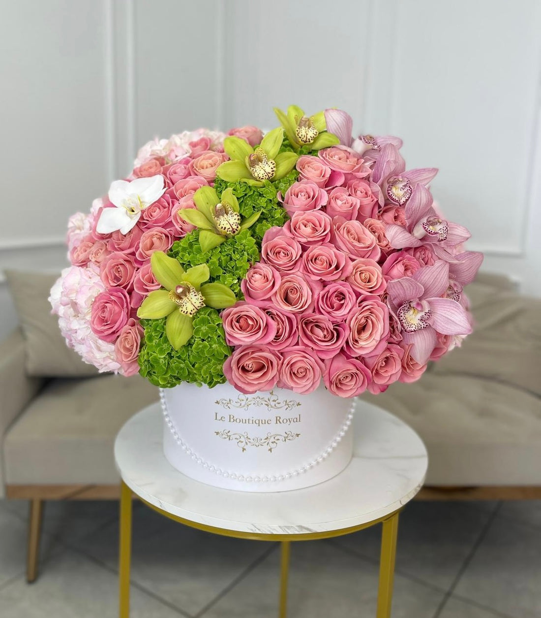 Pink Luxury Flower Mix Arrangement Miami | Le Boutique Royal