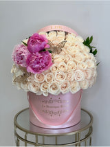 White roses and peonies luxury