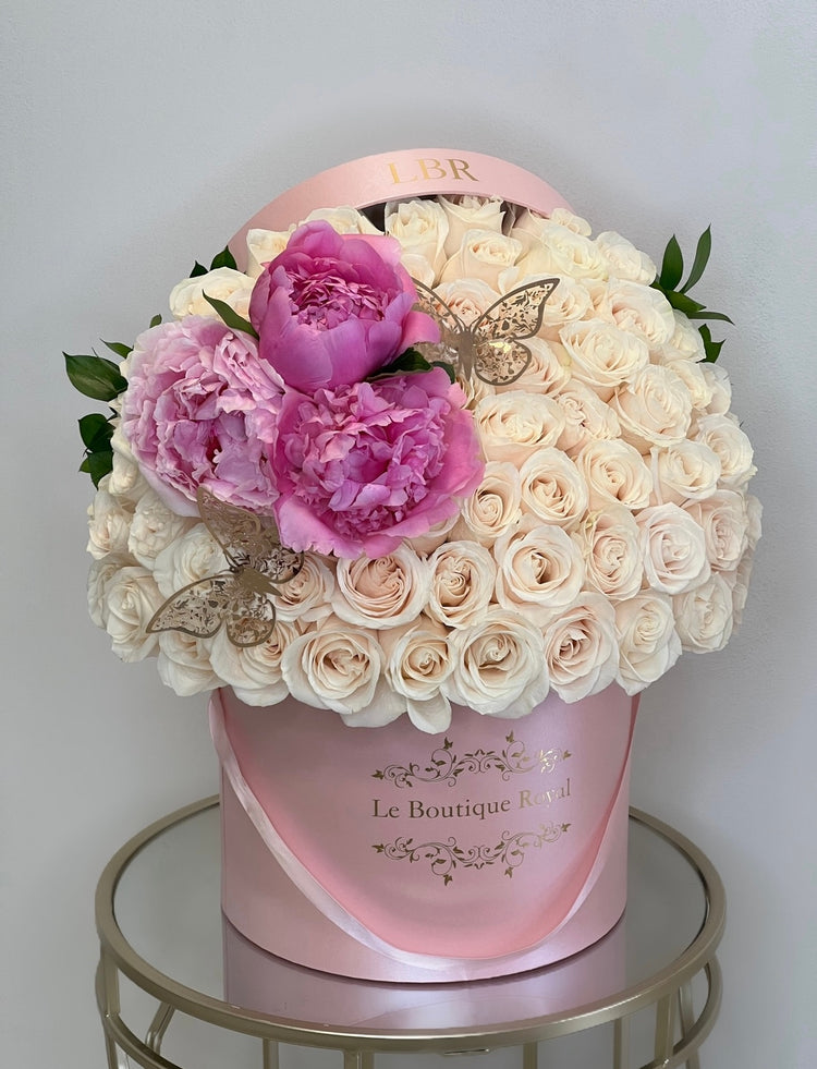 White roses and peonies luxury