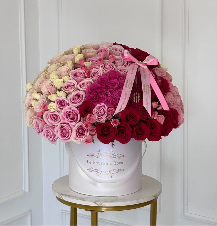 delicate pink and white roses