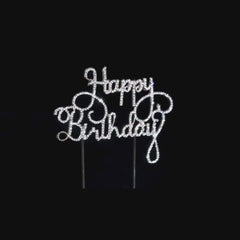
                    
                      Cargar y reproducir video en el visor de la galería, Crystal Happy Birthday sign with sparkling rhinestones for flower arrangements
                    
                  